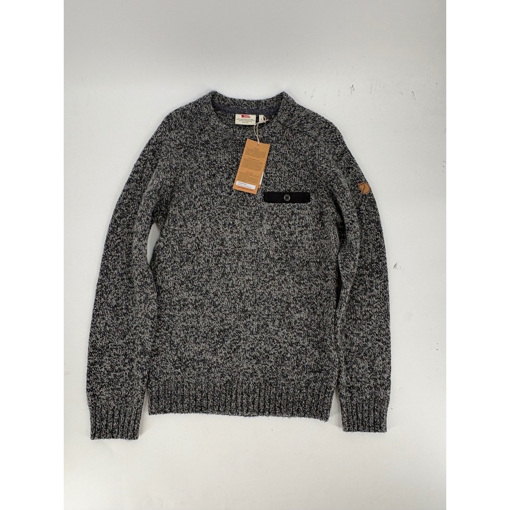 Fjallraven Lada Round-neck Sweater M Mens Grey Wool Blend Knit 84139 Size S